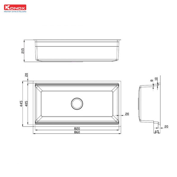 CHẬU RỬA CHÉN BÁT KONOX WORKSTATION – UNDERMOUNT SINK KN8644SU DEKOR